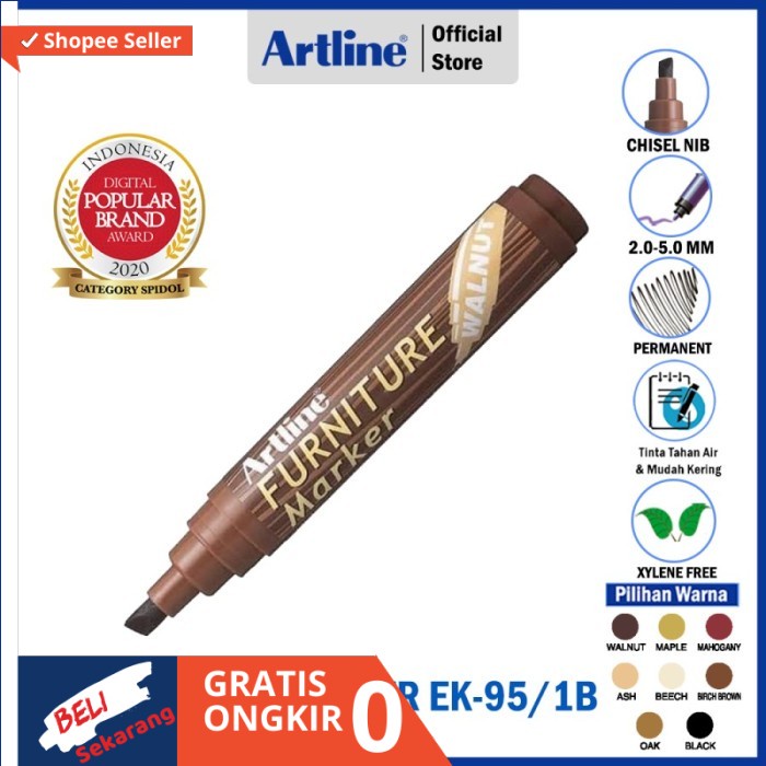 

SPIDOL ARTLINE FURNITURE PERMANENT MARKER EK-95 - Mahogany Wolfe