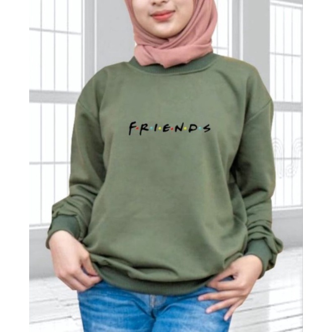 Blouse wanita / Kaos Lengan Panjang / Atasan Wanita / Kaos Sweatshirt / Atasan Wanita Lengan Panjang / Atasan Babyterry / ZACKYANG-HIJAU ARMY