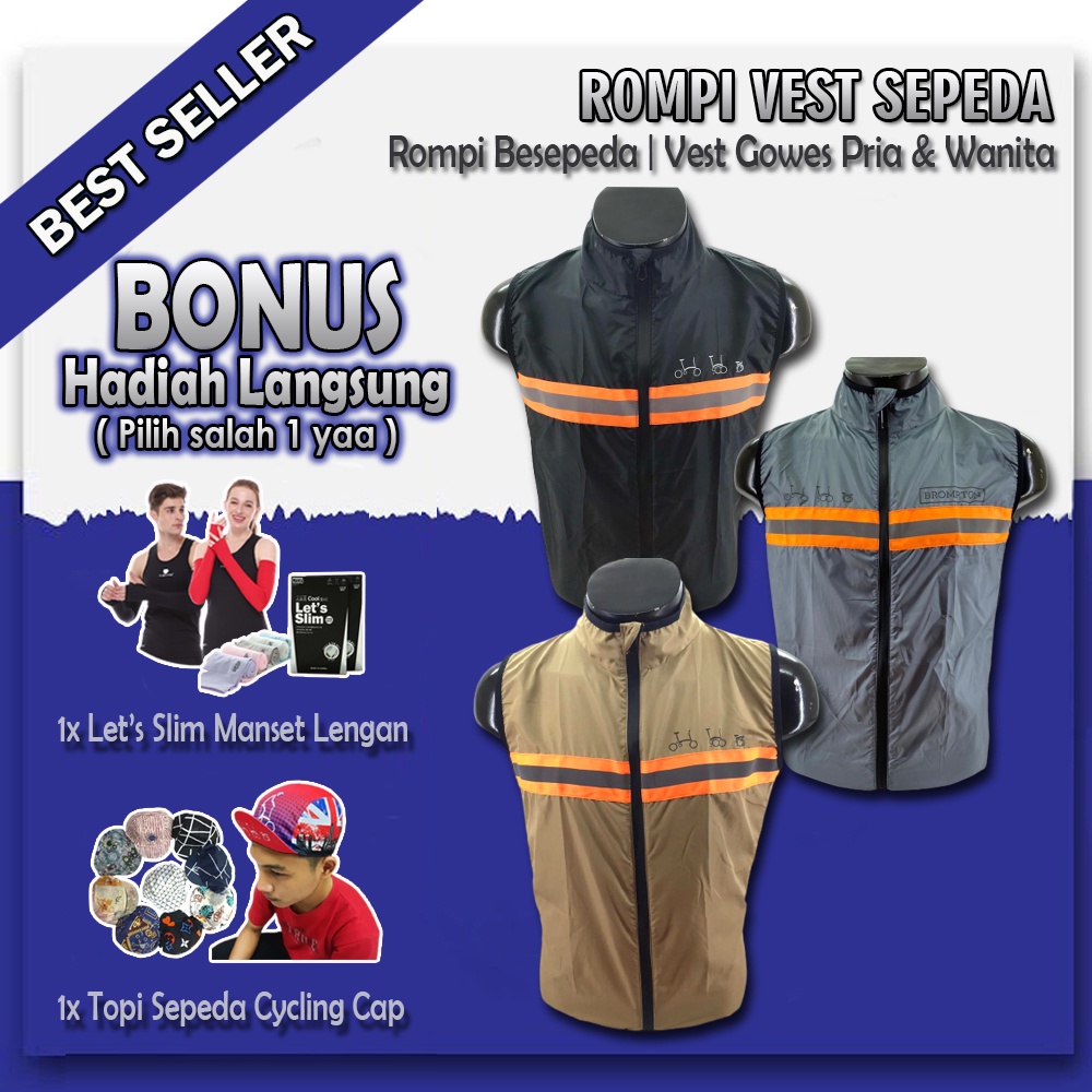 NEW! Jacket Sepeda Rompi Anti Masuk Angin Vest Bersepeda