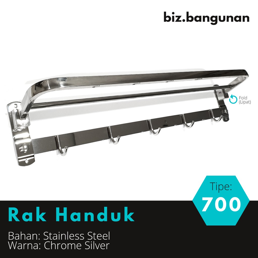 GANTUNGAN BAJU STAINLESS 700 - RAK HANDUK KAMAR MANDI