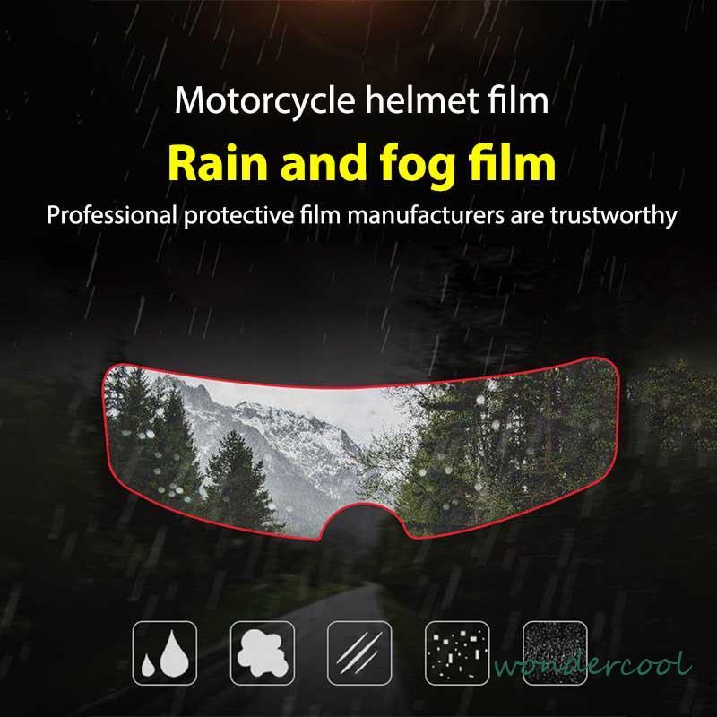Tongkat Transparansi Tinggi Di Luar Helm Sepeda Motor Tahan Hujan Film Anti-kabut Instalasi Sederhana Mengemudi Aman-Won