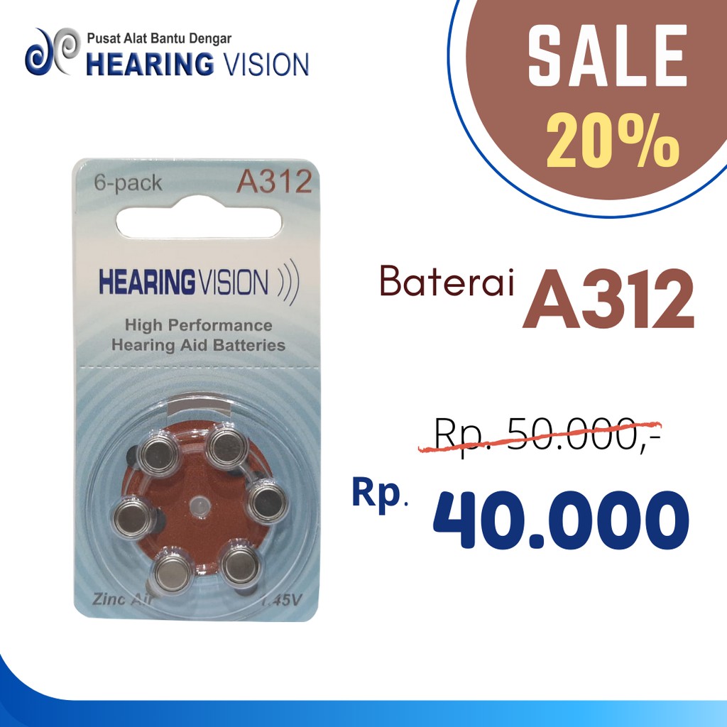 Baterai Alat Bantu Dengar - A312 (Hearing Aid Battery)