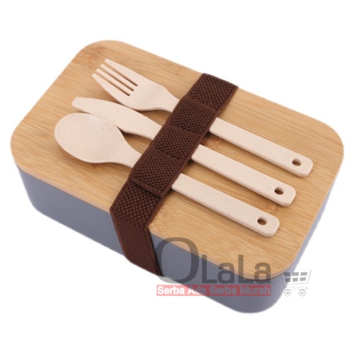 Bento Box Kotak Penyimpanan Makanan Bekal Lunch Box Kayu CH-4263