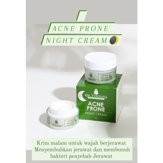 Dr. Ferihana Cosmetics Acne Prone Night Cream (10gr)/ Krim Malam Untuk Wajah Berjerawat