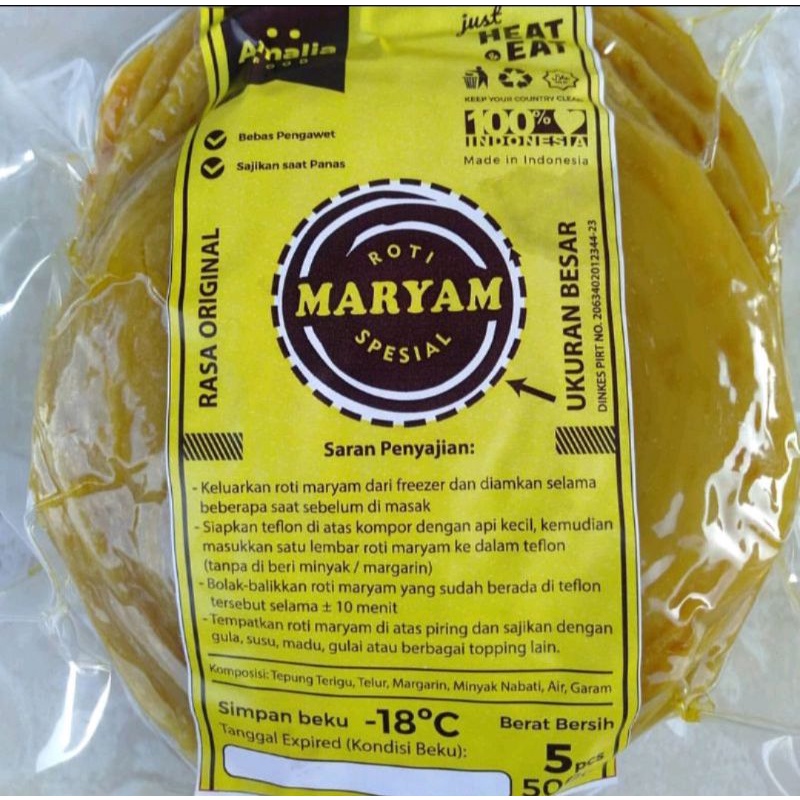 

Roti Maryam Original Besar,, 1 pack isi 5 pcs