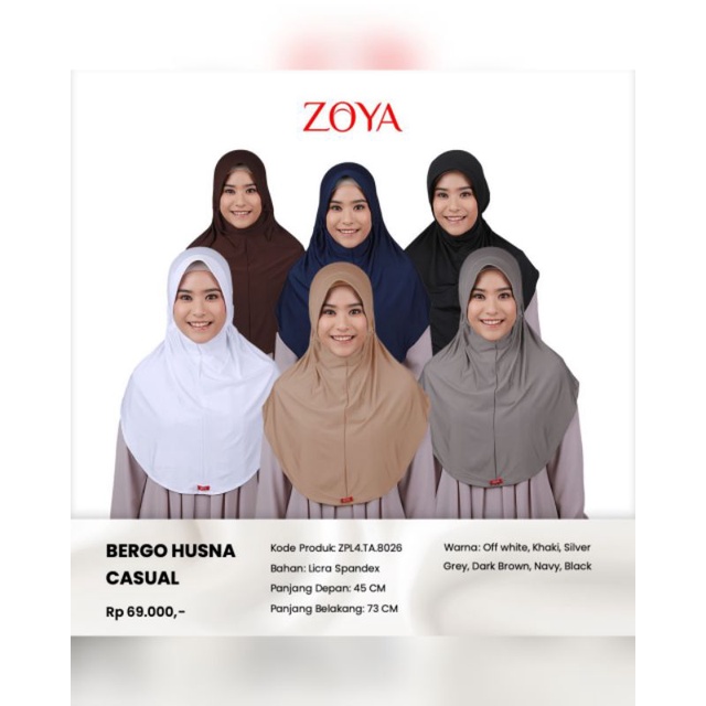 Bergo Husna Casual bergo zoya bergo serut zoya