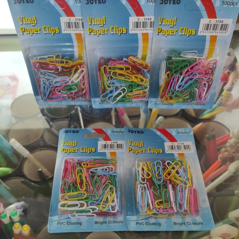 

Trigonal paper clips JOYKO warna warni isi 100pcs