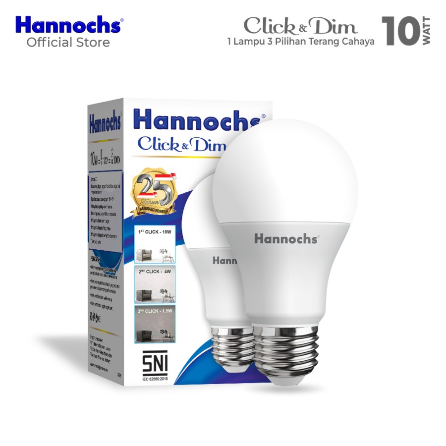 LAMPU LED HANNOCHS click &amp; dim 10W 10 WATT klik and dimmer