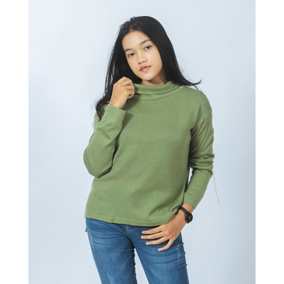 ZAHRA - Atasan Wanita Rajut Halus TURTLENECK KNIT Basic