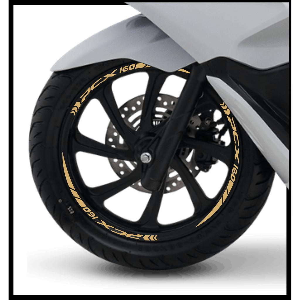 Stiker Velg PCX 160 GOLD list cutting sticker Bahan Nyala fosfor