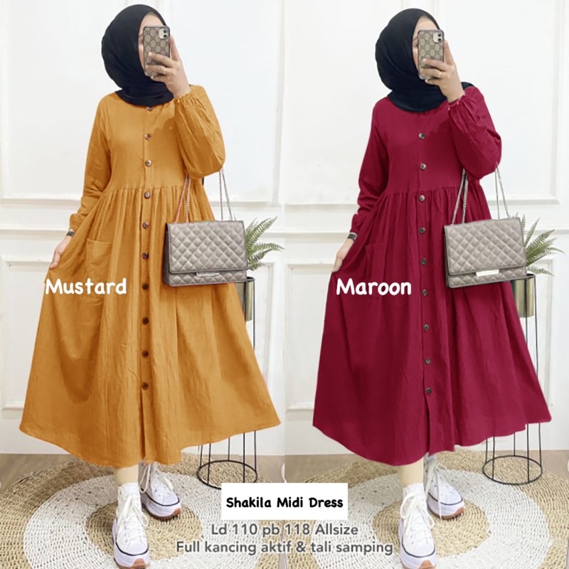 Lydia Dress - Long Tunik Shakila Midi Dress LD 110 / 339-6814