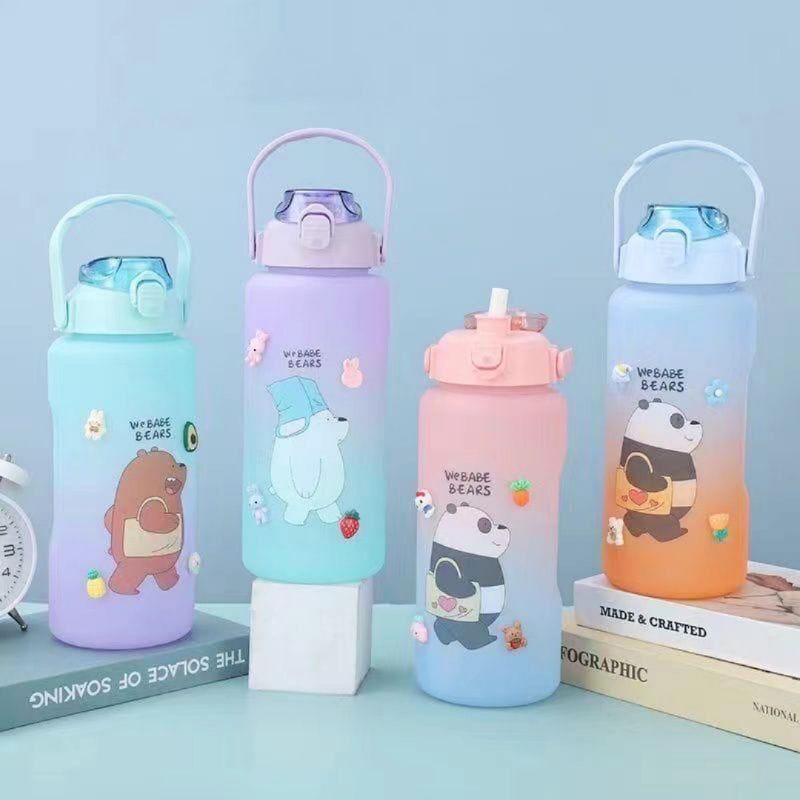 Botol Minum We Bare Bears / Botol Minum Gambar Beruang / Botol Beruang Gradasi 2L