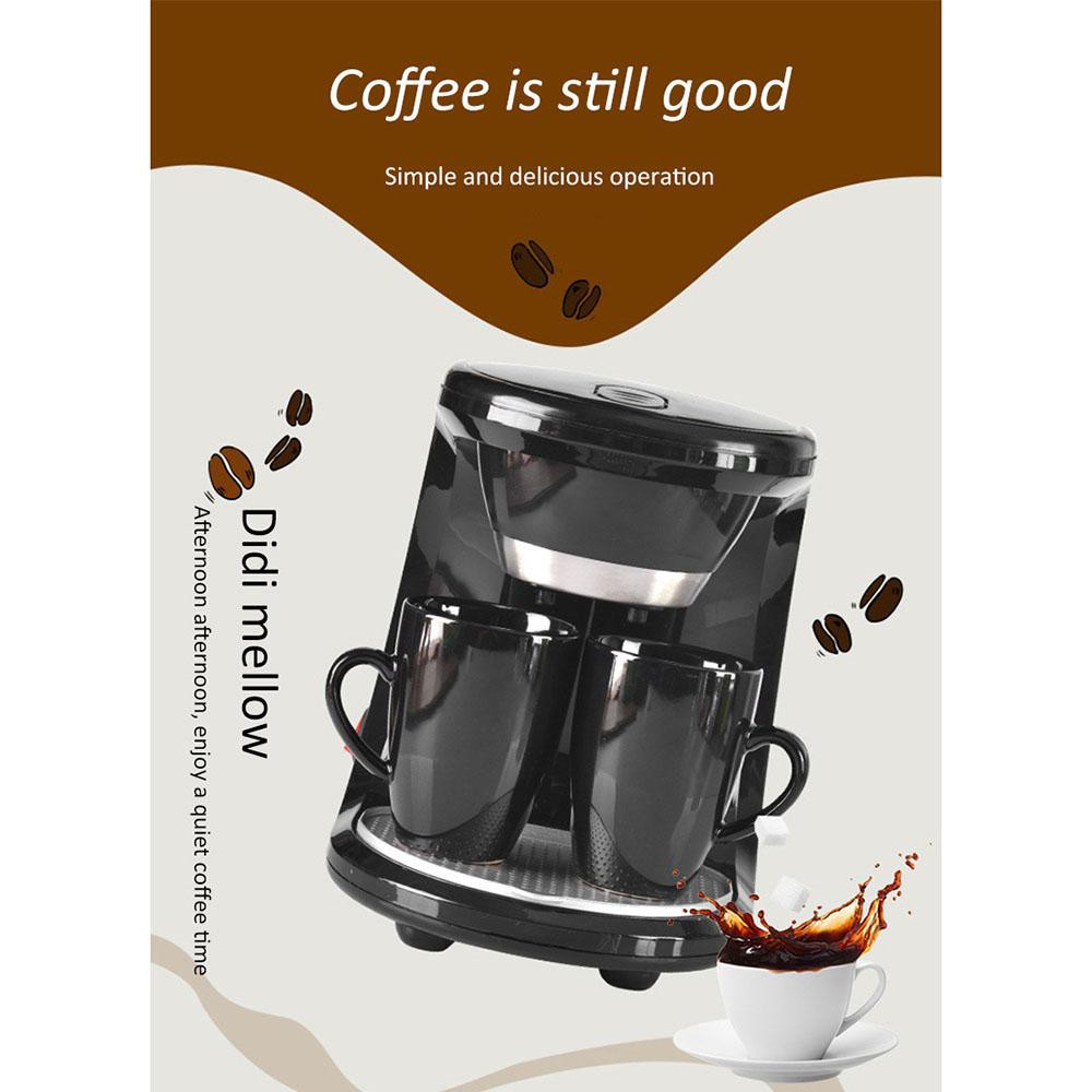 Mesin Kopi Coffee Drip Machine Foam Maker Double Cup - CCM-009 - Black