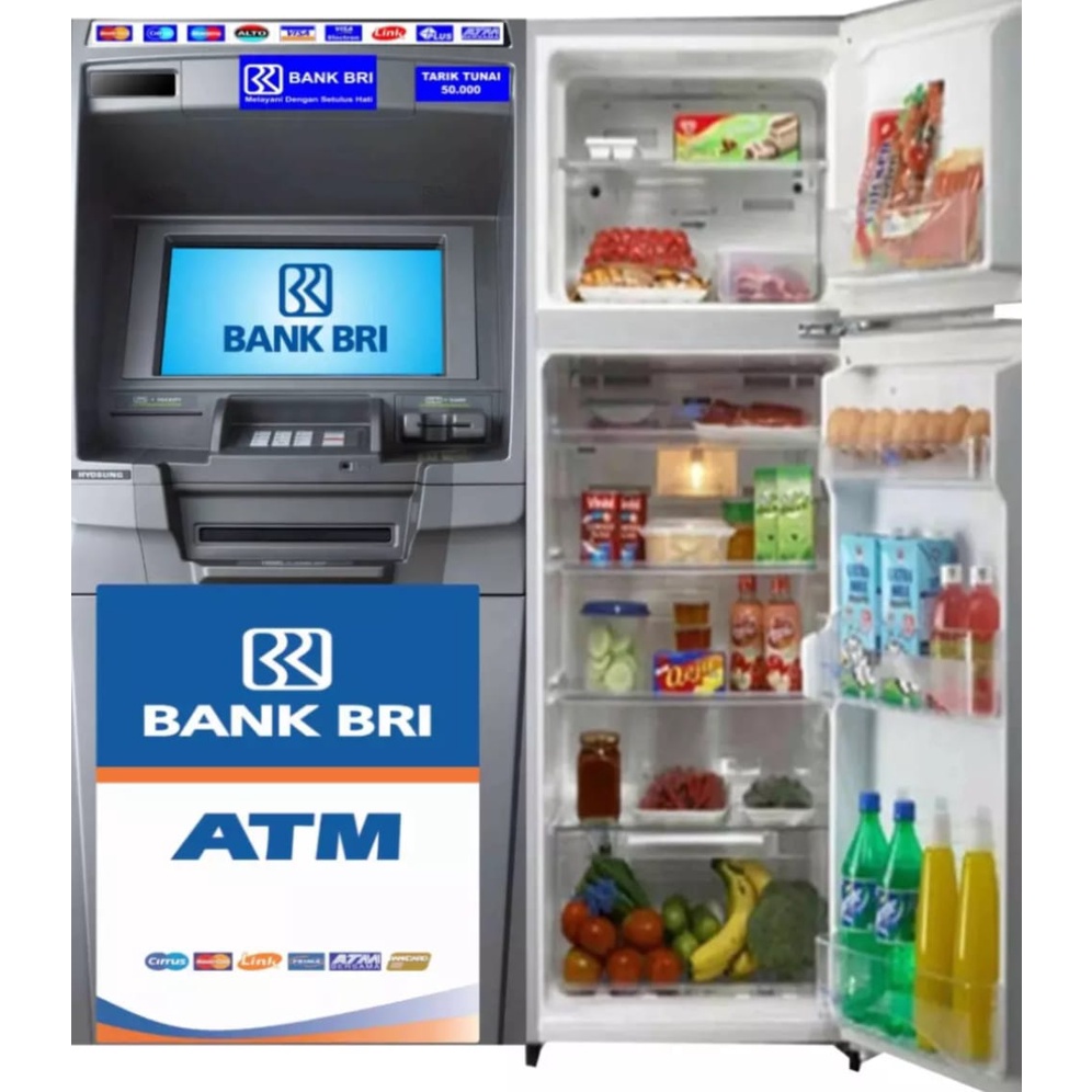 Sticker Kulkas 1Pintu Motif 8R1 ATM