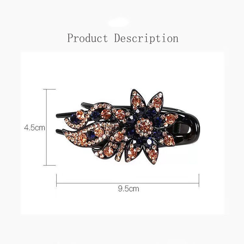 Retro and Elegant Pompon Headdress Large Crystal Flower Rhinestone Hairpin Accessories