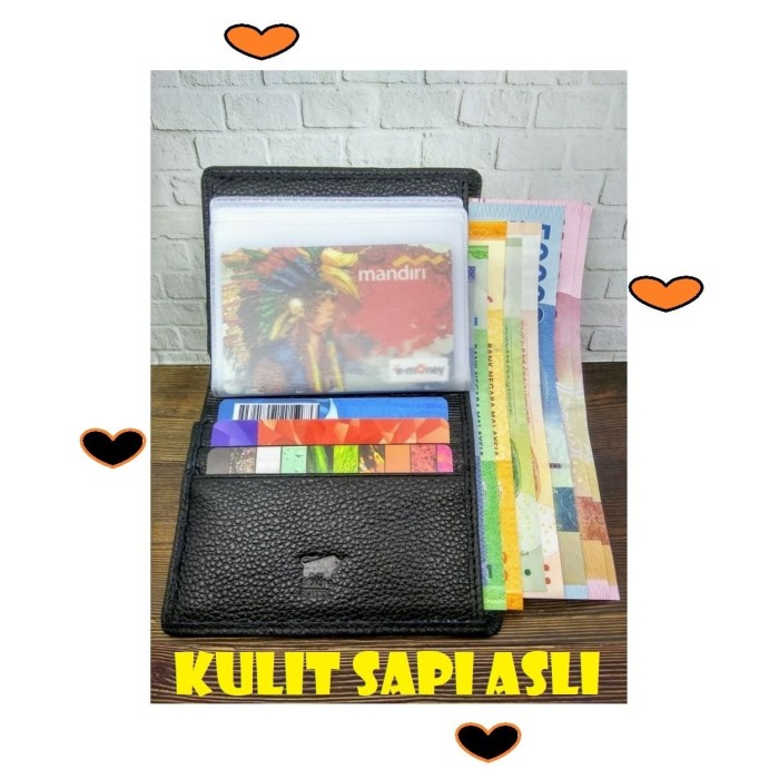 

ORGANIZER-DOCUMENT- CARD HOLDER DOMPET - MUAT 35 KARTU - BRAUN BUFFEL - 100% KULIT ASLI - HITAM RFID