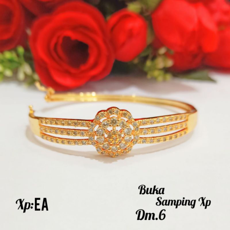 Gelang Dewasa Full permata zircon mewah menawan gold&amp;silver, tidak karat *COD*