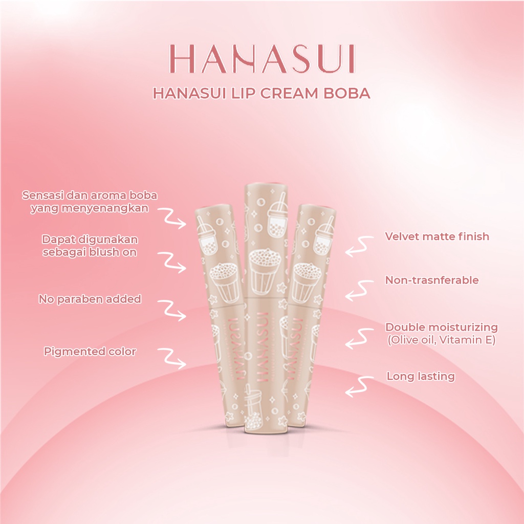 [ SKINHOUSEID ] HANASUI MATTEDORABLE LIP CREAM BOBA EDITION BPOM | TAHAN LAMA | TIDAK BIKIN KERING