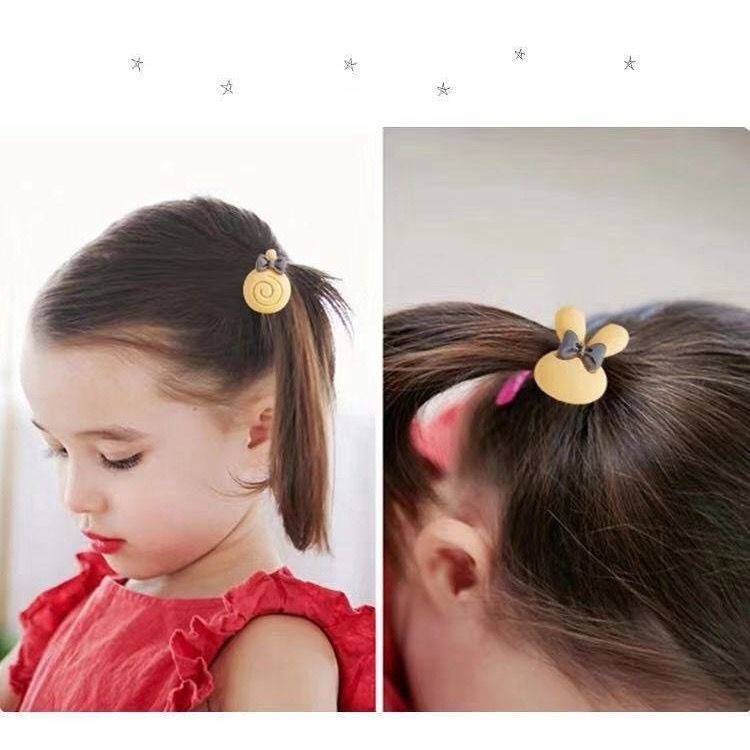 Set Ikat Rambut bahan karet Warna-Warni Gaya Korea untuk Anak Perempuan 20 pcs