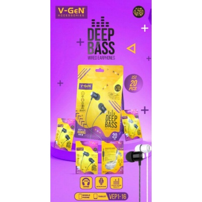 EARPHONE V-Gen VEP1-16 Deep Bass Original, murah, berkualitas