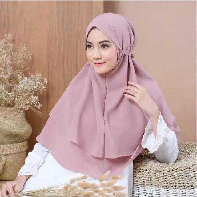 Khimar MARYAM 2 Layer tali Diamond/bergo maryam 2 layer-4