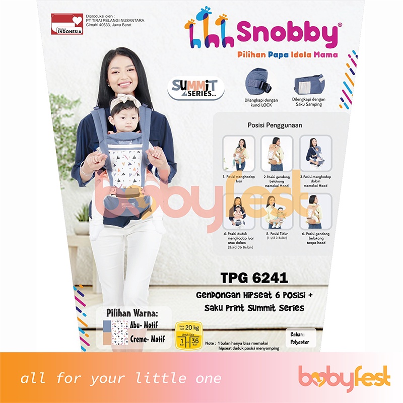 Snobby Tas Bayi Diaper Bag Gendongan Samping Ransel Selimut Summit Series