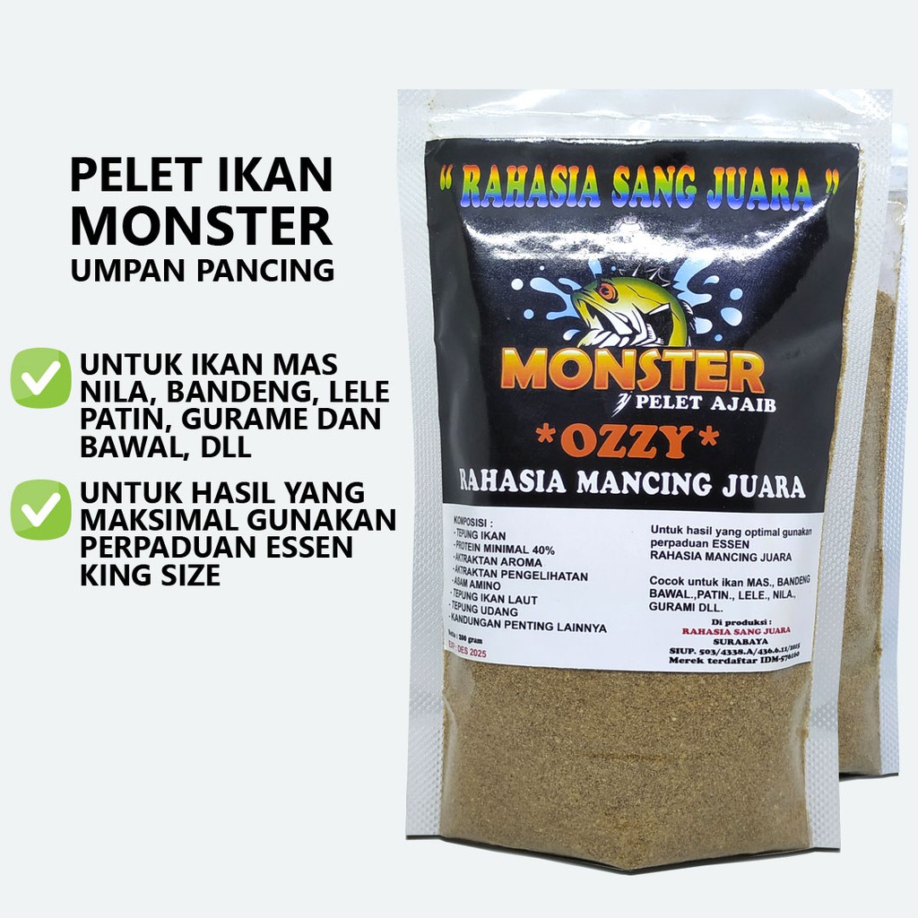 PELET IKAN MONSTER | UMPAN PELET IKAN MAS PATIN BAWAL NILA BANDENG GURAME LELE GALATAMA