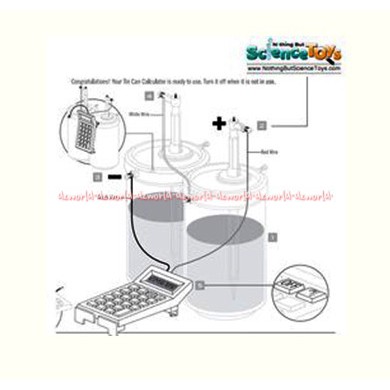 Green Science Tin Can Calculator membuat batrai Baterai dengan kaleng soda dan pensil daur ulang