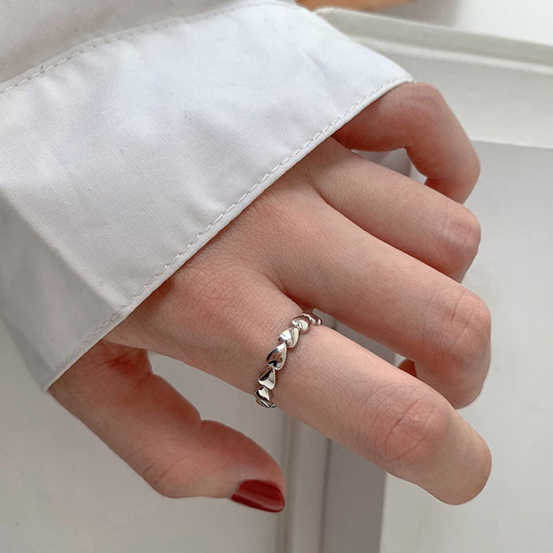 1pc Cincin Jari Telunjuk Model Terbuka Bahan 925 pure silver Gaya retro Untuk Wanita