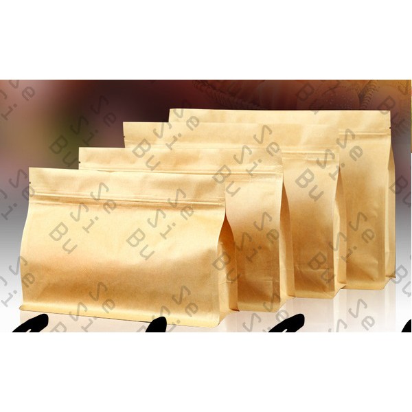 

CS - Kantong Coklat Kraft Kertas Menyamping Packaging Plastik Kraft Coklat Kotak Zip Lock Kemasan