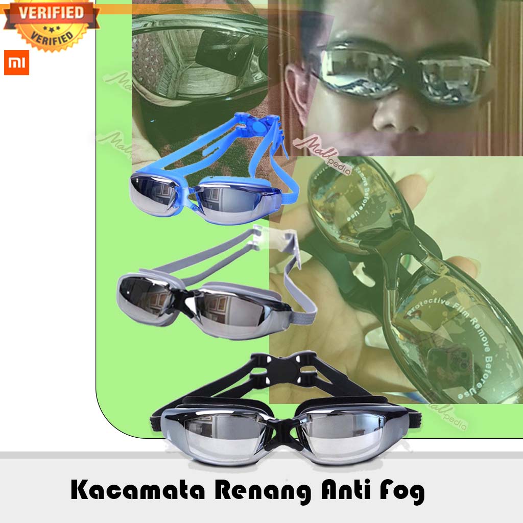 GS8Pro Kacamata Renang Anti Fog UV Protection Dewasa Mirrored Lens Kaca mata Berenang RH9200 RUIHE Black Blue