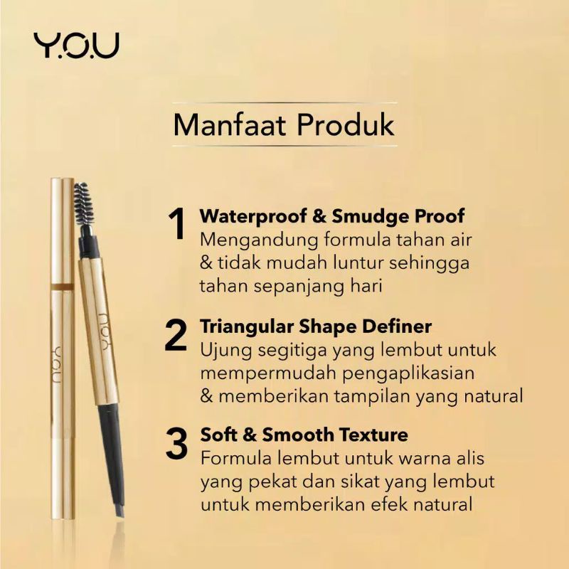 Kosmetik You The Gold One Perfect Dual Brow Matic [Waterproof &amp; Smudge-Proof]