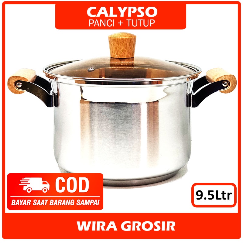 Jual Calypso 9 5 Liter Panci Lid Casserole Soup Pot Stainless Steel