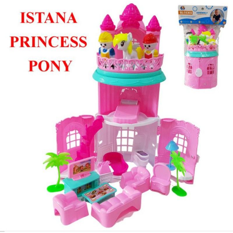 Mainan Anak Perempuan Mainan Edukasi Anak Rumah Rumahan Pony Megah Lucu /  Mainan Istana Pony
