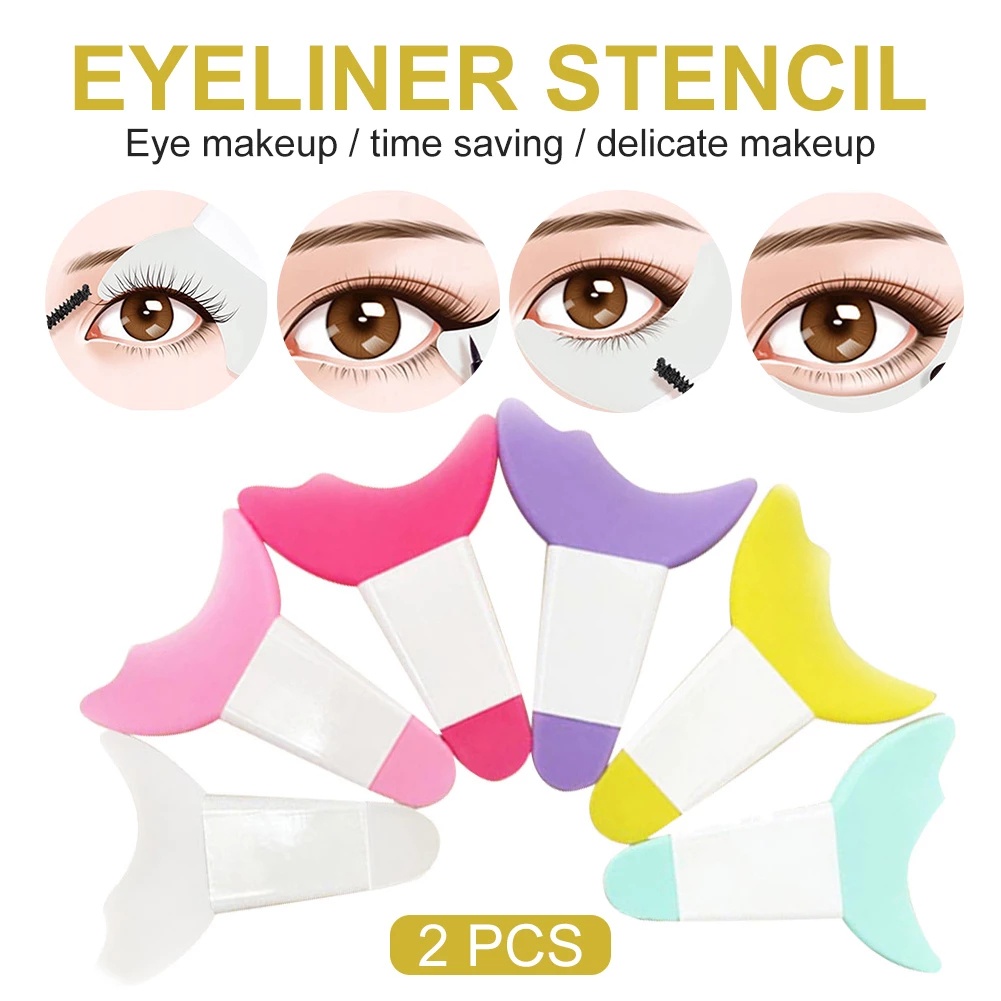2pcs Pad Silikon Lembut Multifungsi 3 In 1 Gagang Panjang Reusable Alat Bantu Membentuk Bulu Mata