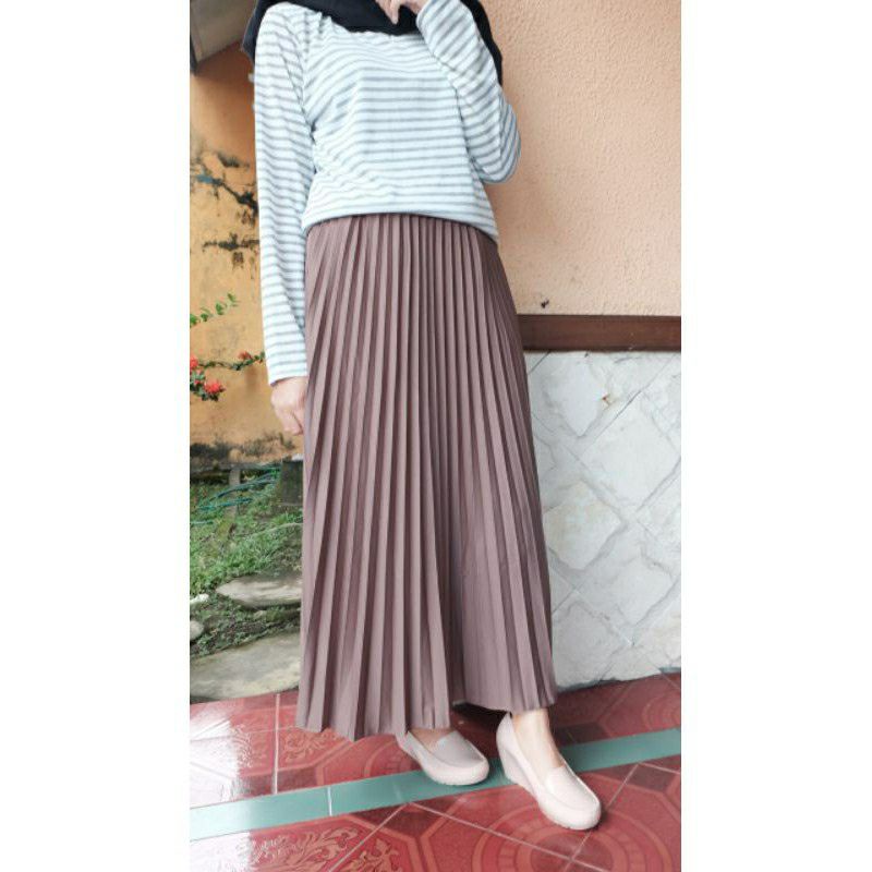 ROK PLISKET DEWASA PREMIUM//BAWAHAN WANITA//ROK PLISKET MAYUNG-Khaki