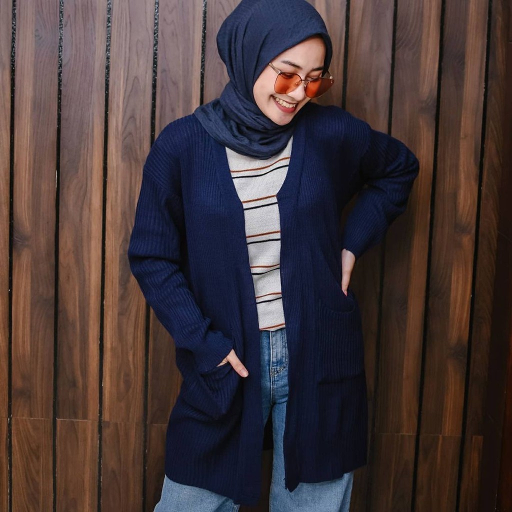 Long Cardigan / BELLE / Oversize Cardy / Atasan Long Cardy Rajut / Outwear / Kardigan Wanita-7