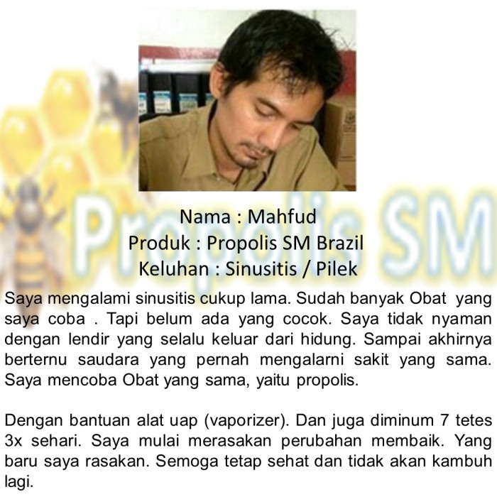 OBAT TETES HIDUNG TERSUMBAT, OBAT POLIP HIDUNG HERBAL - PROPOLIS SM TERBARU