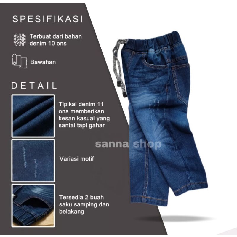 CELANA JEANS PANJANG ANAK LAKI LAKI, Denim anak cowok usia 1-9 tahun