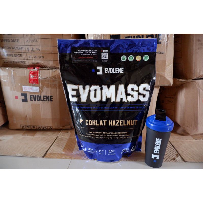 EVOLENE EVOMASS  EVO MASS  4.5KG 4,5KG 4500GRAM 4.5 kg 4,5 kg 4500 gram GAINER RASA COKLAT HUZELNUT
