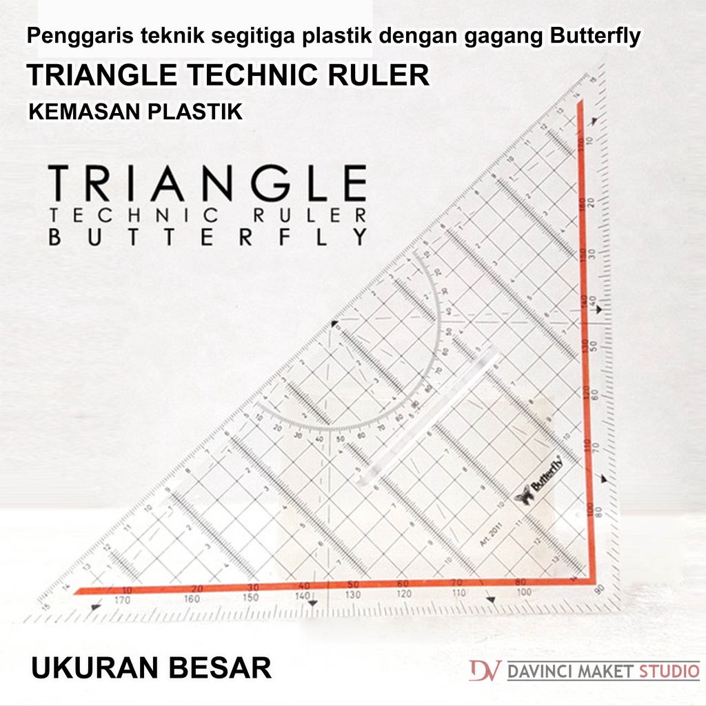 

Penggaris Segitiga 2011 Besar Teknik Gagang Butterfly 30cm Plastik Alat Bantu Maket Diorama - Triangle Technic Ruler