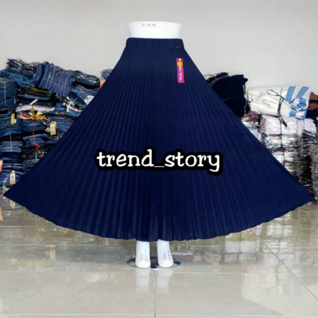 Rok Plisket Payung Standar Polos Trend Story Premium Original