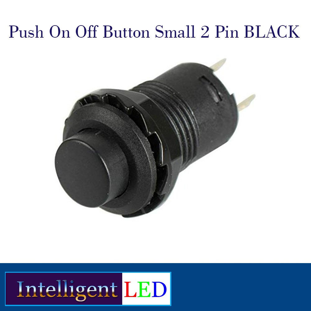 Push On Off Button Small 2 Pin BLACK