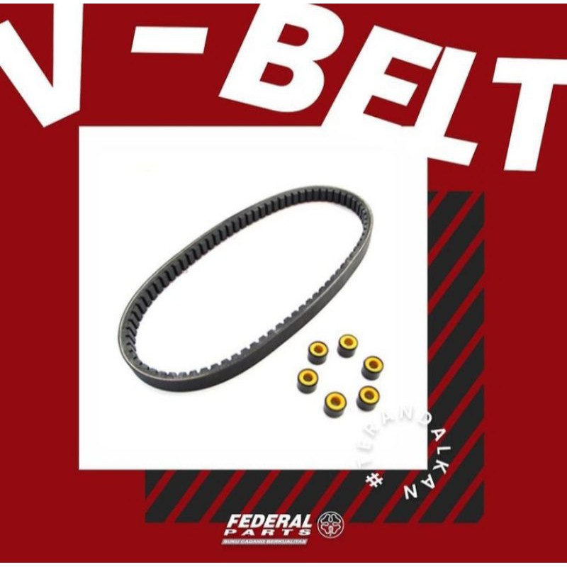 Paket V-BELT VANBELT DAN ROLLER YAMAHA MIO M3 MIO Z MERK FEDERAL PARTS