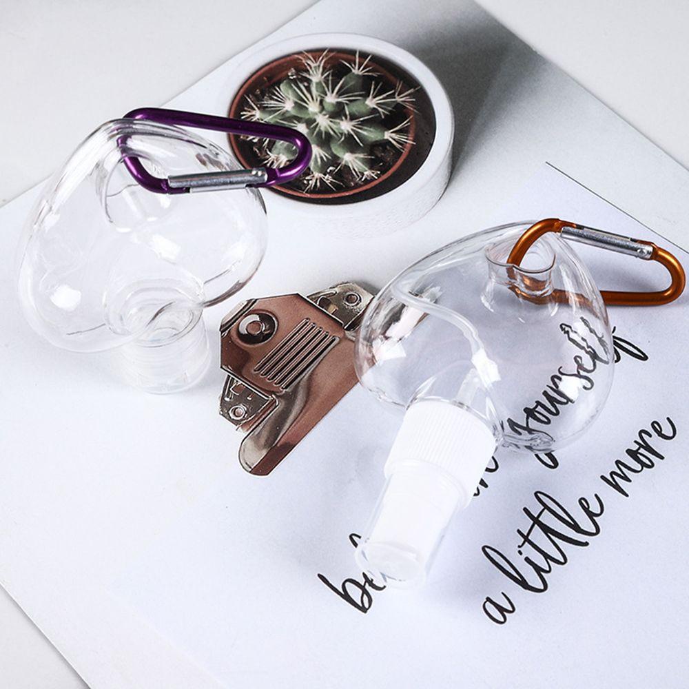 POPULAR 50ml Portable Empty Container Bottle Perfume Lotion Jar Heart Spray Bottle Travel Transparent Refillable Alcohol With Metal Hook