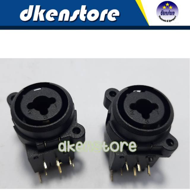 Soket double combo xlr canon female dan akai female untuk input mixer