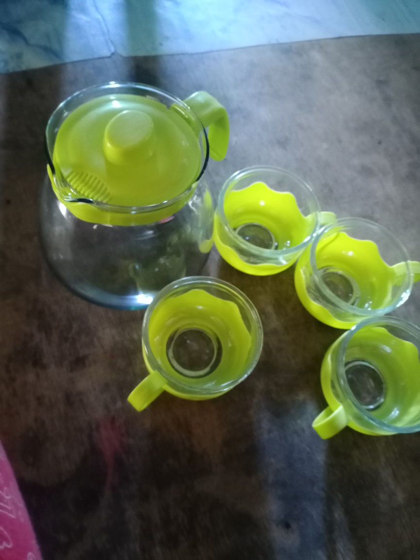 Ahb Tea Pot Set 5in1 Teko Kaca Tempat Minum Teh Teko Set Cangkir Kaca Teapot Gelas Cafe Souvenir Igd