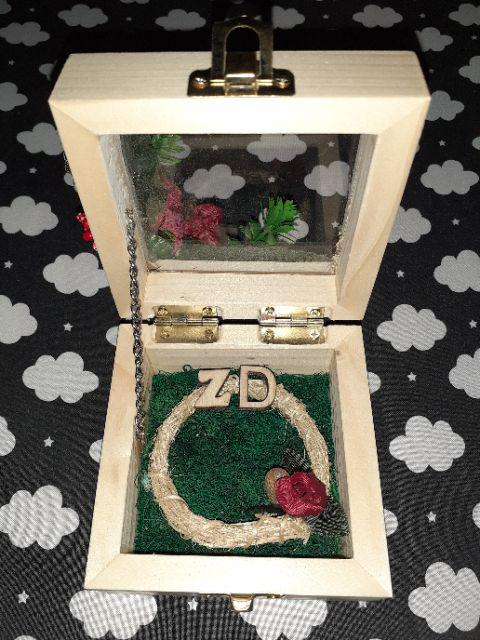 Kotak Cincin Kayu Segi 4 Gold | Ring Box Wedding Engagement