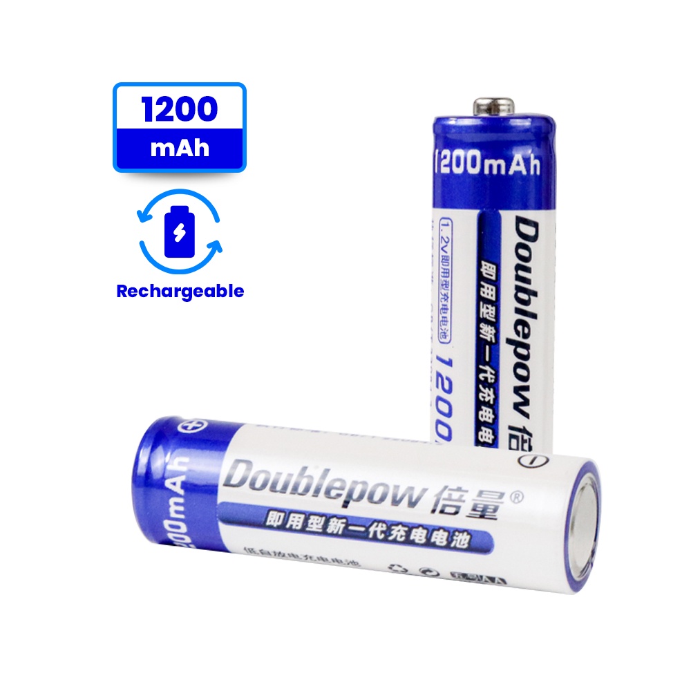 DOUBLEPOW Baterai Cas Rechargeable Battery NiMh AAA/AA 800/900/1200/1250/3000 mAh - ORIGINAL ASLI
