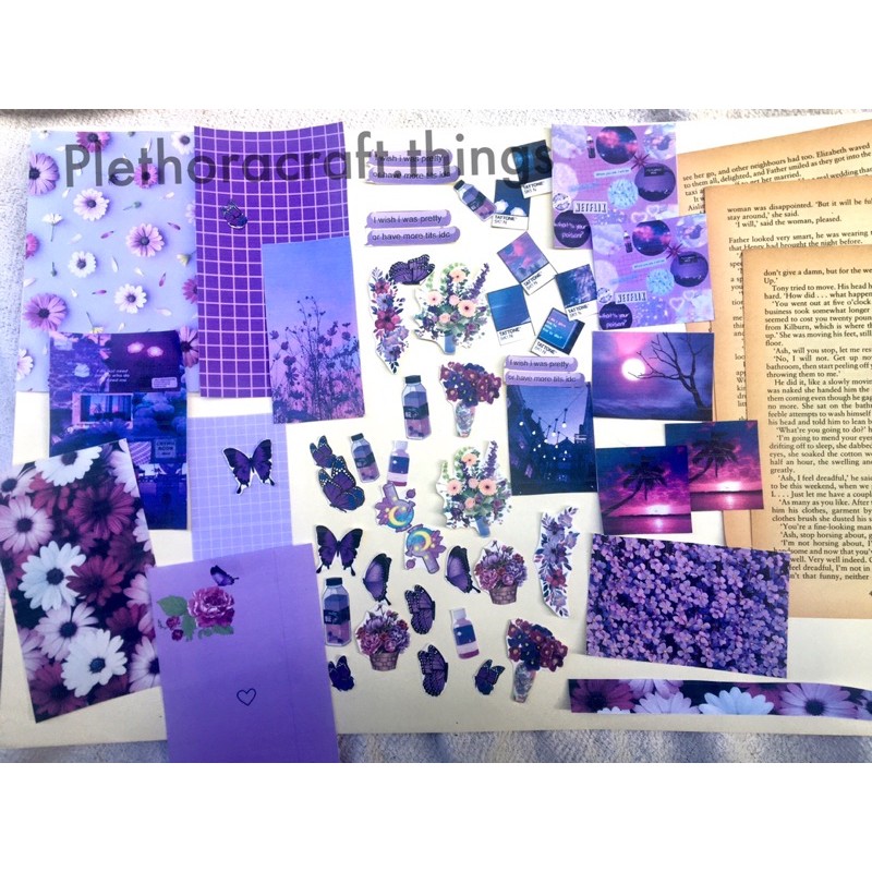 Journaling kit journal kit murah aesthetic spread purple journal set untuk bundle scrapbook